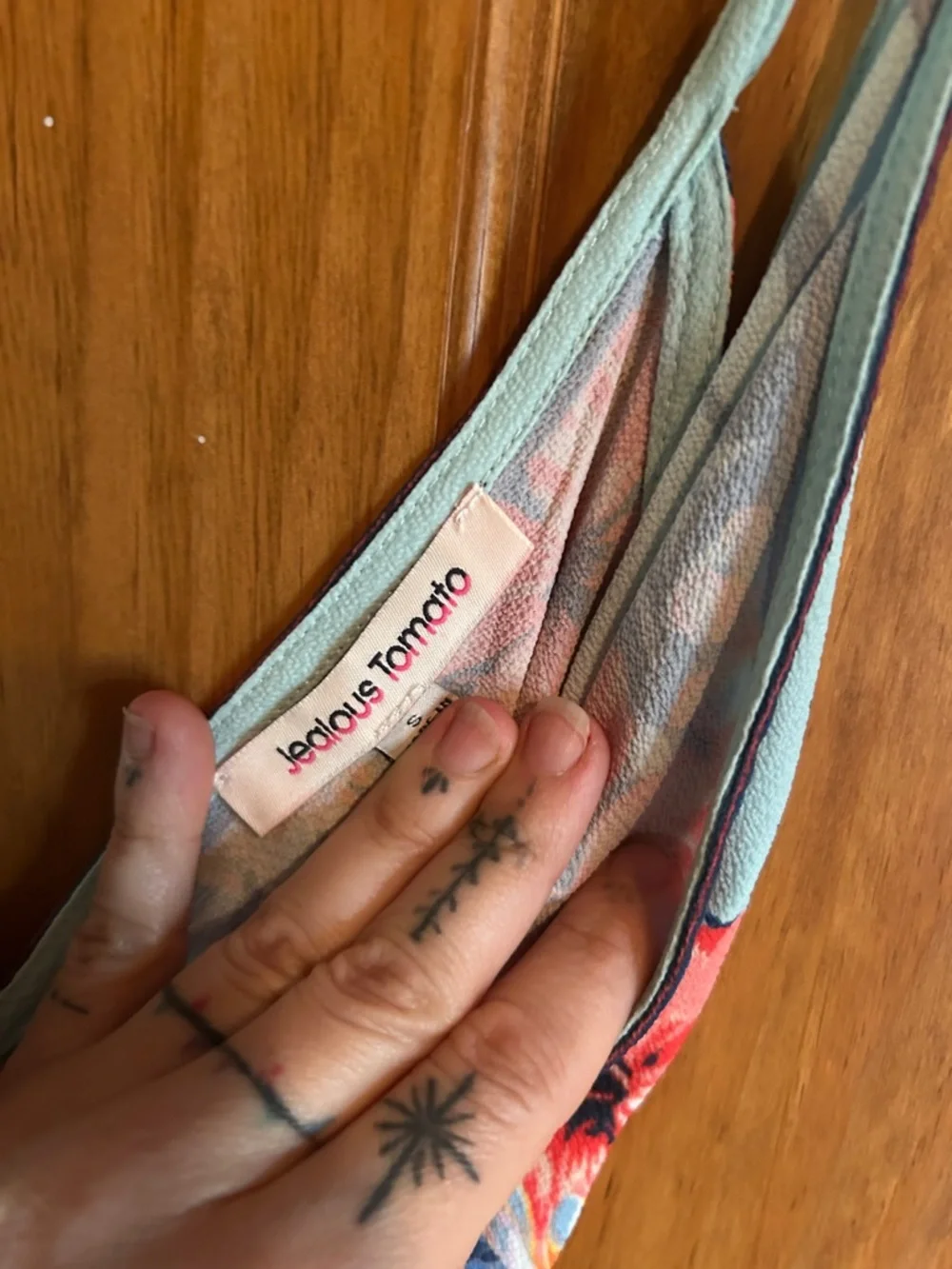 Jealous Tomato Blue Floral Wrap Midi Dress - Picture 3 of 7